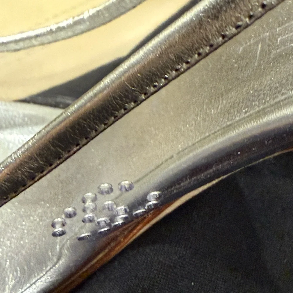 Vintage Chanel Silver Cap Toe Leather and PVC Pumps
